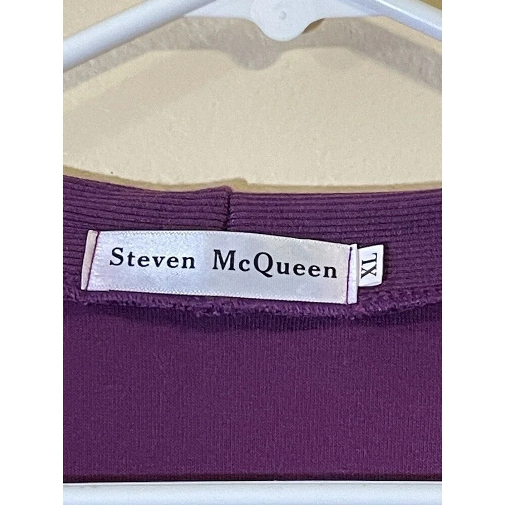 Steven McQueen Women’s Cardigan Size XL Purple Snaps 3/4 Sleeves